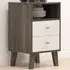 2 Drawer Bedside Table Set of 2 - Grey