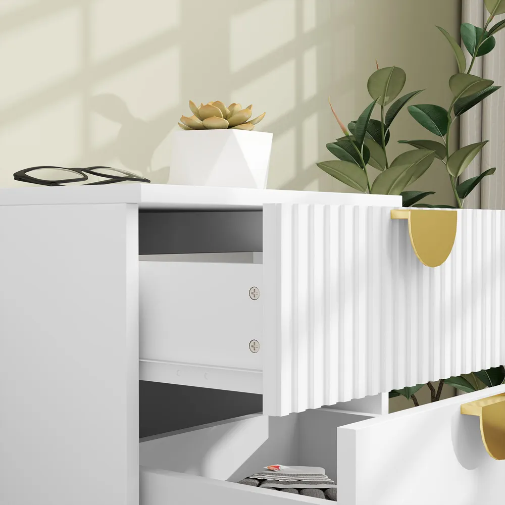 2 Drawer Bedside Table - White