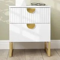 2 Drawer Bedside Table - White