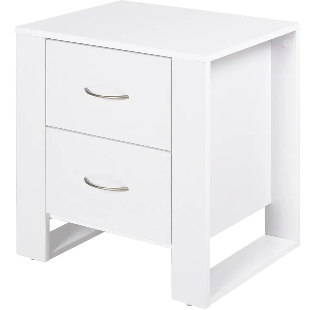 2 Drawer Bedside Table - White