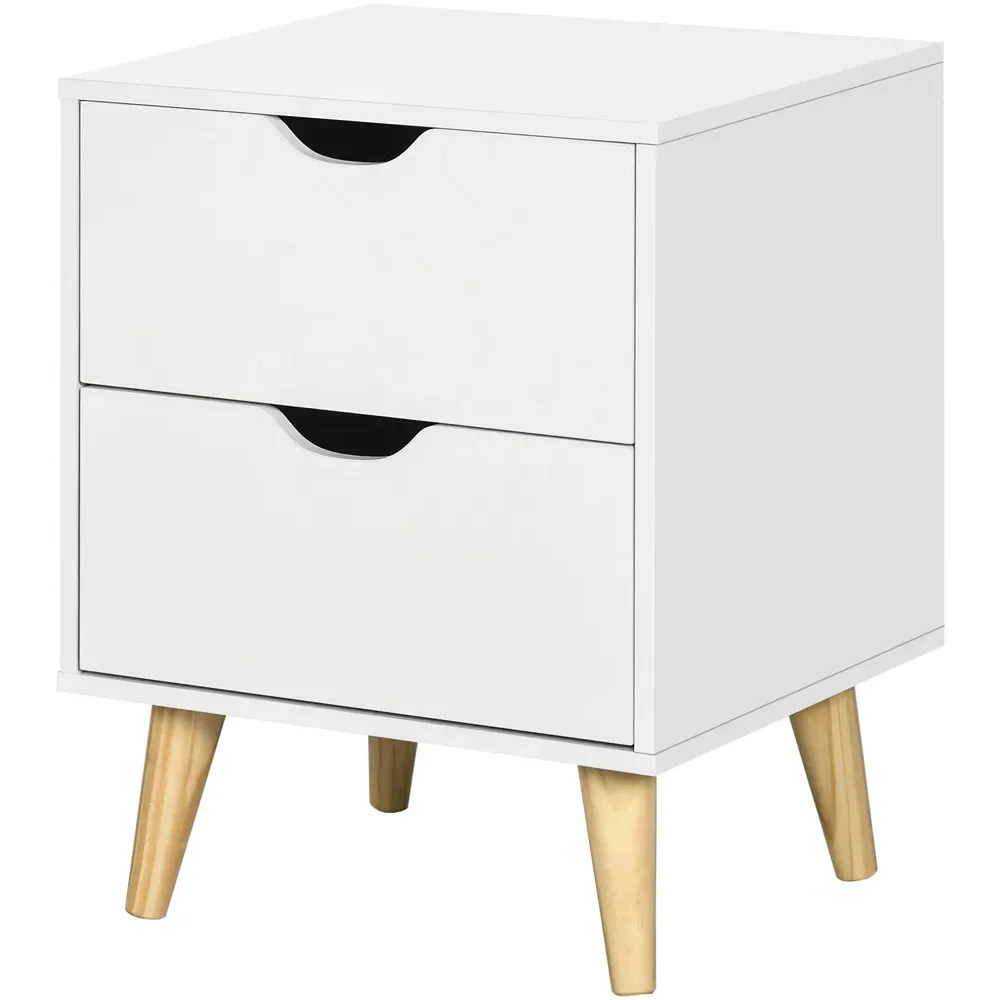 2 Drawer Bedside Table - White