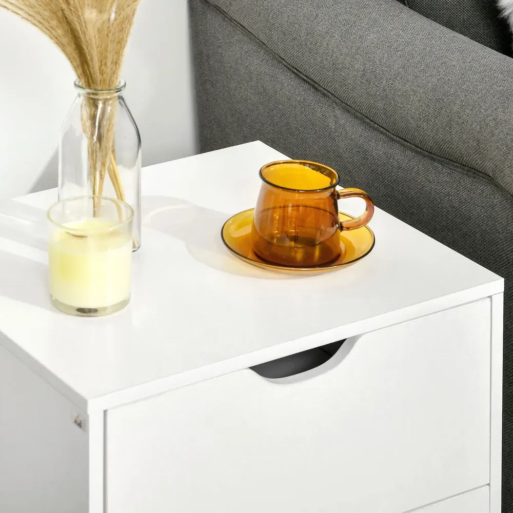 2 Drawer Bedside Table - White