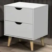 2 Drawer Bedside Table - White