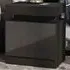 2 Drawer Bedside Table with LED Light - Black, High Gloss