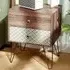 2 Drawer Boho Design Bedside Table - Brown