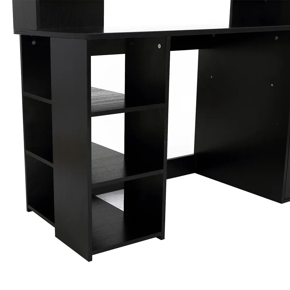 2 Drawer Computer Desk with Storage - Black