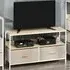 2 Drawer Foldable TV Cabinet - Maple Wood Effect, Steel