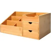 2 Drawer Multi Function Storage Caddy - Brown