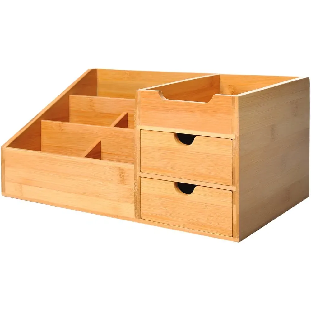 2 Drawer Multi Function Storage Caddy - Brown image