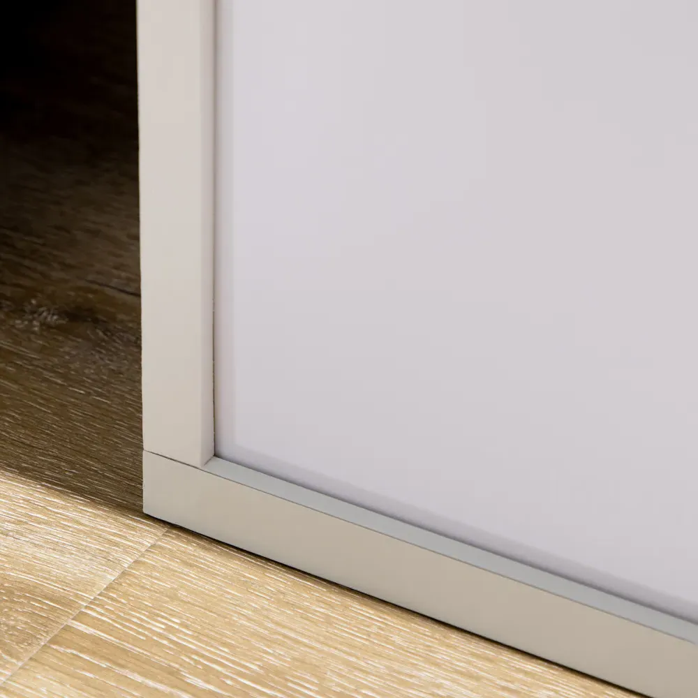 2 Light Floor Lamp with Shelves - White