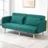 2-Seater Convertible Sofa Bed with Cushions - Green