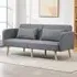 2 Seater Convertible Sofa Bed with Cushions - Grey