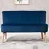 2 Seater Dining Sofa Bench - Blue, Velvet