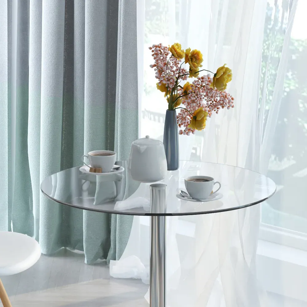 2 Seater Dining Table - Silver, Glass