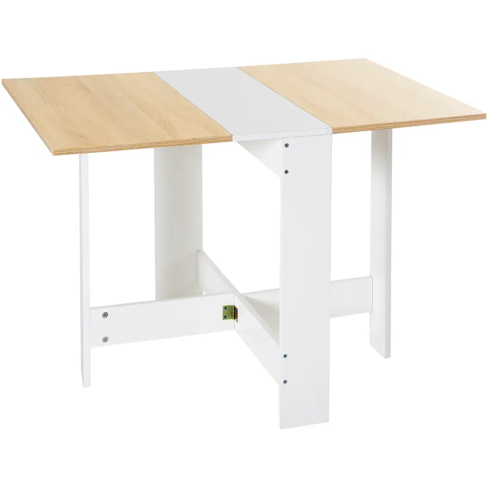 2 Seater Folding Dining Table - Oak, White