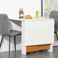 2 Seater Folding Dining Table - White, Teak