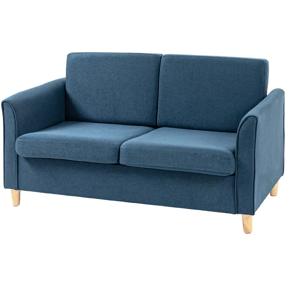 2-Seater Loveseat Sofa - Blue, Linen