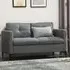 2-Seater Loveseat Sofa - Dark Grey, Linen