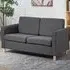 2-Seater Loveseat Sofa - Dark Grey, Linen