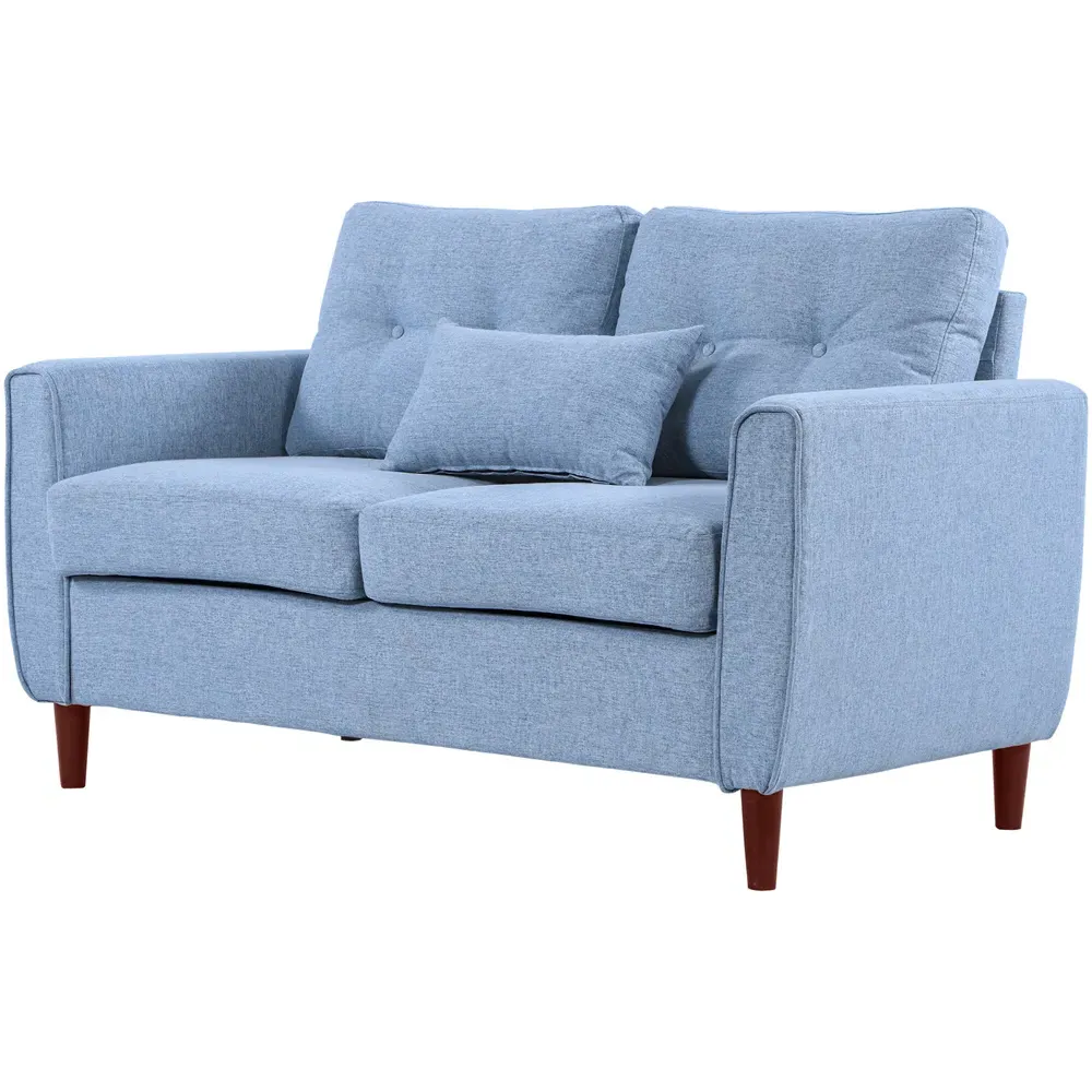 2-Seater Loveseat Sofa - Light Blue, Linen