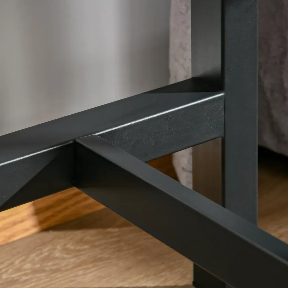 2 Seater Marble Effect Dining Table - White and Black