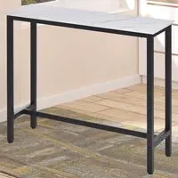 2 Seater Marble Effect Dining Table - White and Black