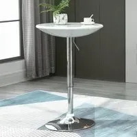 2 Seater Round Adjustable Height Swivel Bar Table - White
