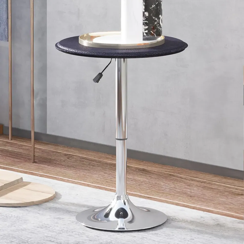 2 Seater Round Adjustable Height Swivel Bistro Table - Black image