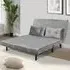 2-Seater Sofa Bed with Fold-Out Design - Grey, Velvet
