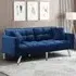 2-Seater Sofa Bed with Pillows - Blue, Velvet