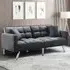2-Seater Sofa Bed with Pillows - Grey, Velvet
