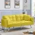 2-Seater Sofa Bed with Pillows - Yellow, Velvet