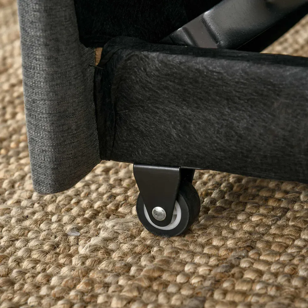 2-Seater Sofa Bed with Reclining Back - Grey, Linen