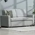2-Seater Sofa Bed with Reclining Back - Grey, Linen