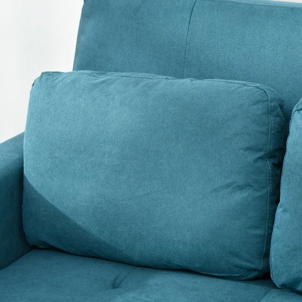 2-Seater Sofa Bed with Storage - Blue