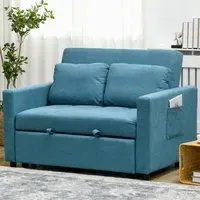 2-Seater Sofa Bed with Storage - Blue