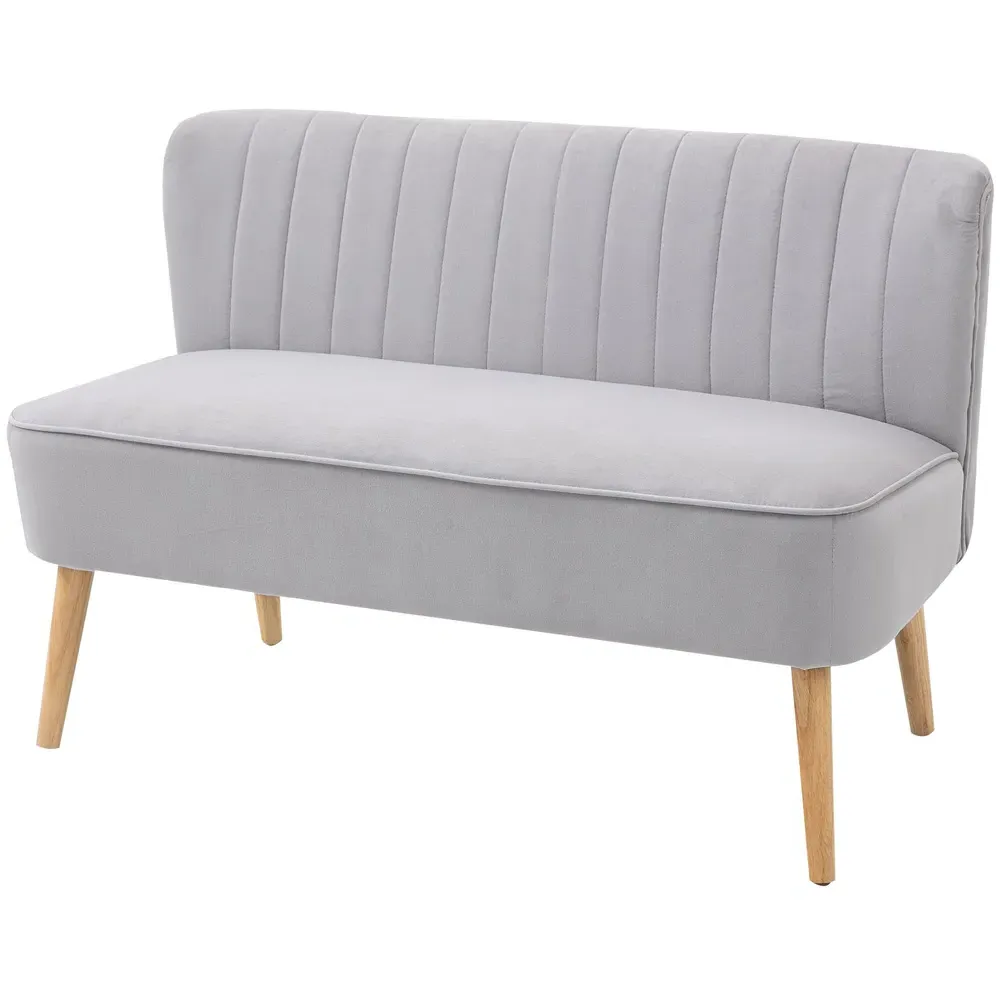 2-Seater Sofa - Grey, Velvet