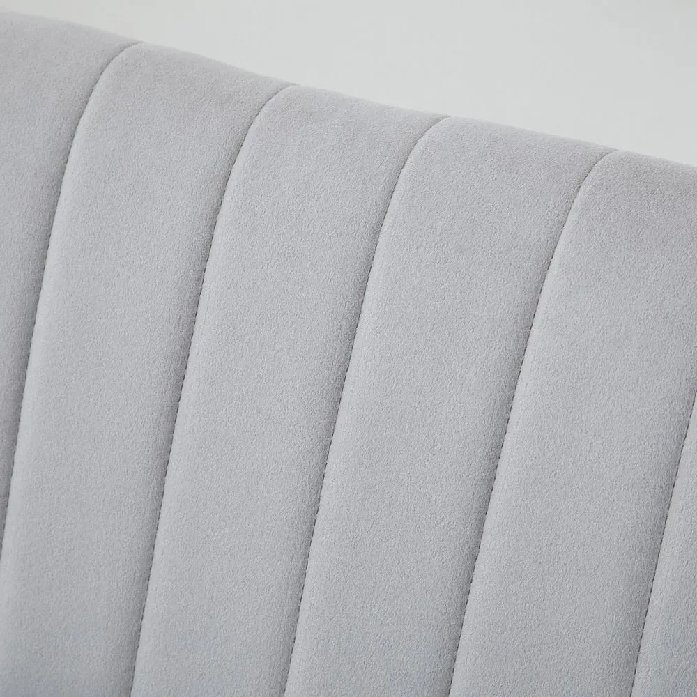 2-Seater Sofa - Grey, Velvet