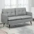 2-Seater Sofa with Button Tufting - Grey, Polyester