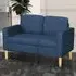 2-Seater Tufted Loveseat Sofa with Storage - Blue, Cotton