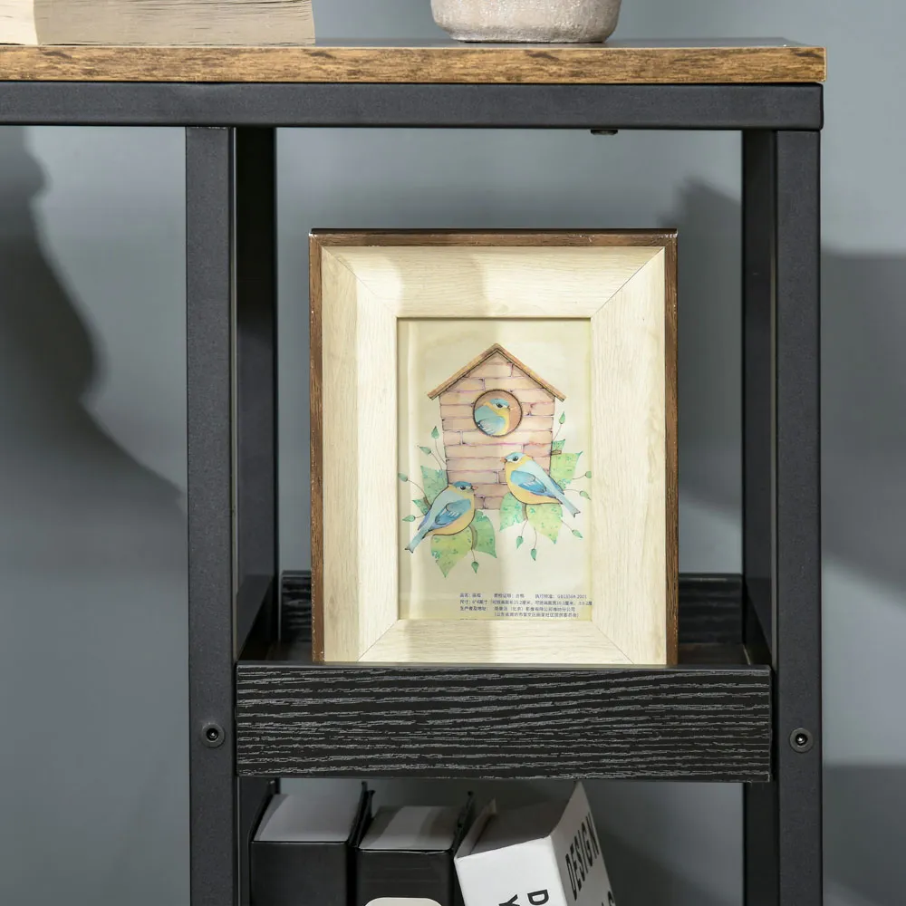 2 Shelf C-Shaped Mobile Side Table - Brown, MDF