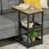2 Shelf C-Shaped Mobile Side Table - Brown, MDF