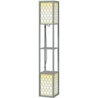 2 Shelf Floor Lamp with Storage - Grey