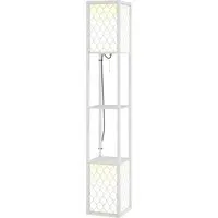 2 Shelf Floor Lamp with Storage - White