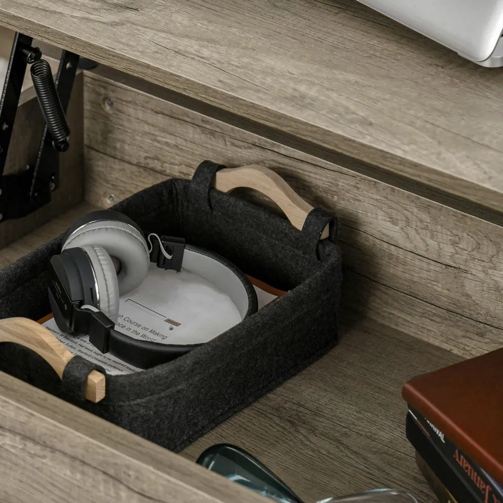 2 Shelf Lift Top Coffee Table with Storage - Oak Effect