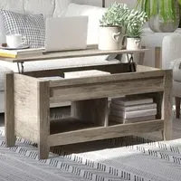 2 Shelf Lift Top Coffee Table with Storage - Oak Effect