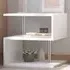 2 Shelf S-Shaped Side Table - White, Wood Grain