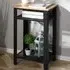 2 Shelf Side Table with Adjustable Feet - Black, Metal
