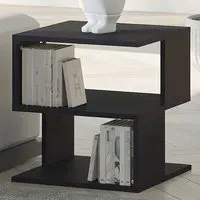 2 Shelf Square Side Table - Black