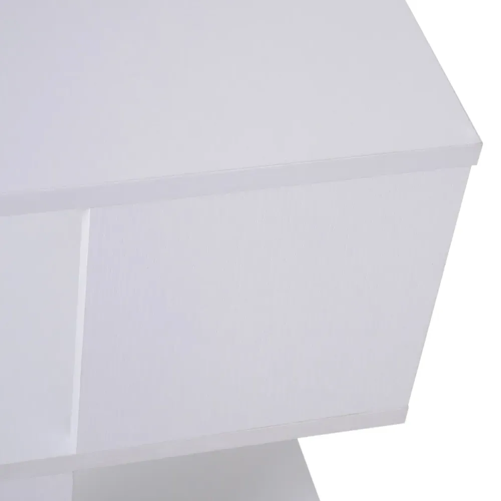2 Shelf Square Side Table - White
